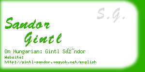 sandor gintl business card